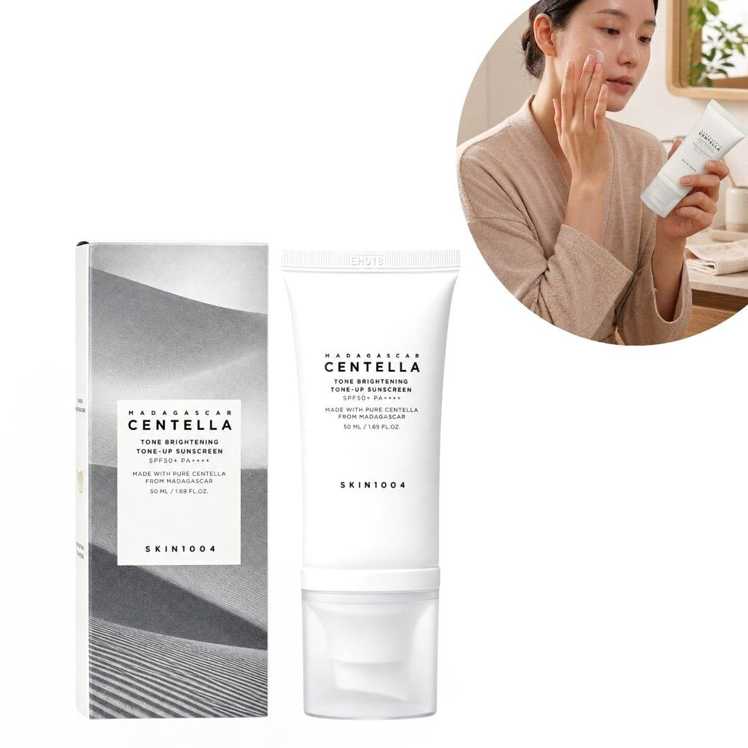 PROTECTOR SOLAR ACLARANTE E ILUMINADOR SPF50+ CON CENTELLA ASIATICA DE MADAGASCAR SKIN1004 50ML