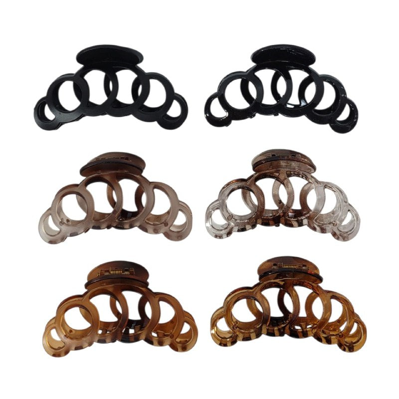 GANCHO PARA EL CABELLO DE PINZA FUERTE MATE BRILLANTE EN PAQUETE DE 12UND WAO 6X10CM