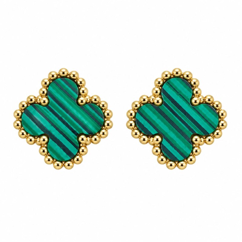 ARITOS DE ENCHAPE PARA DAMA CON DISEÑO DE FLOR 1CM (DUPE DE VAN CLEEF)