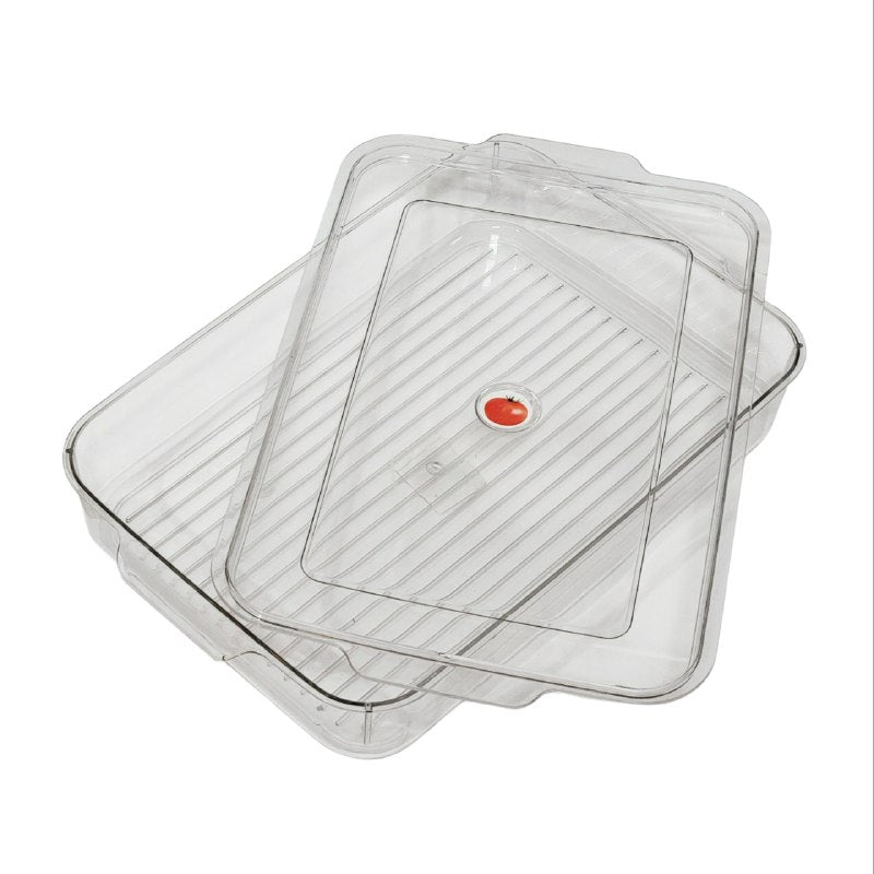 ORGANIZADOR RECIPIENTE CAJA DE ALMACENAMIENTO MULTIFUNCIONAL DE ACRILICO TRANSPARENTE CON TAPA BENELI HOME 5X20X30CM