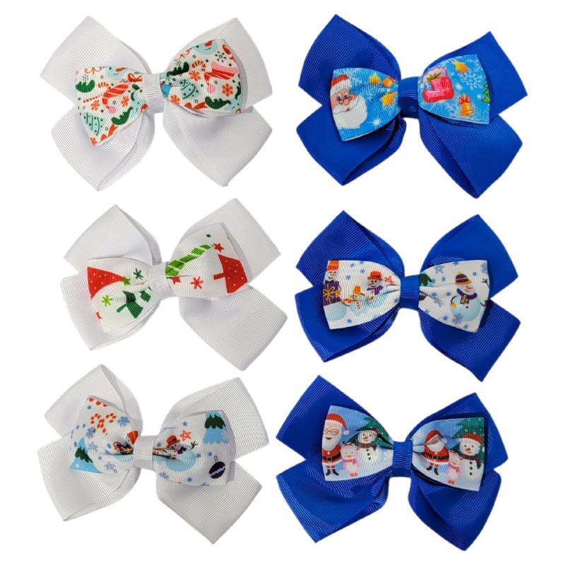 GANCHO PARA EL CABELLO NAVIDEÑOS PARA NIÑAS ELEGANTES FESTIVOS EN PAQUETE DE 12UND 13X9CM