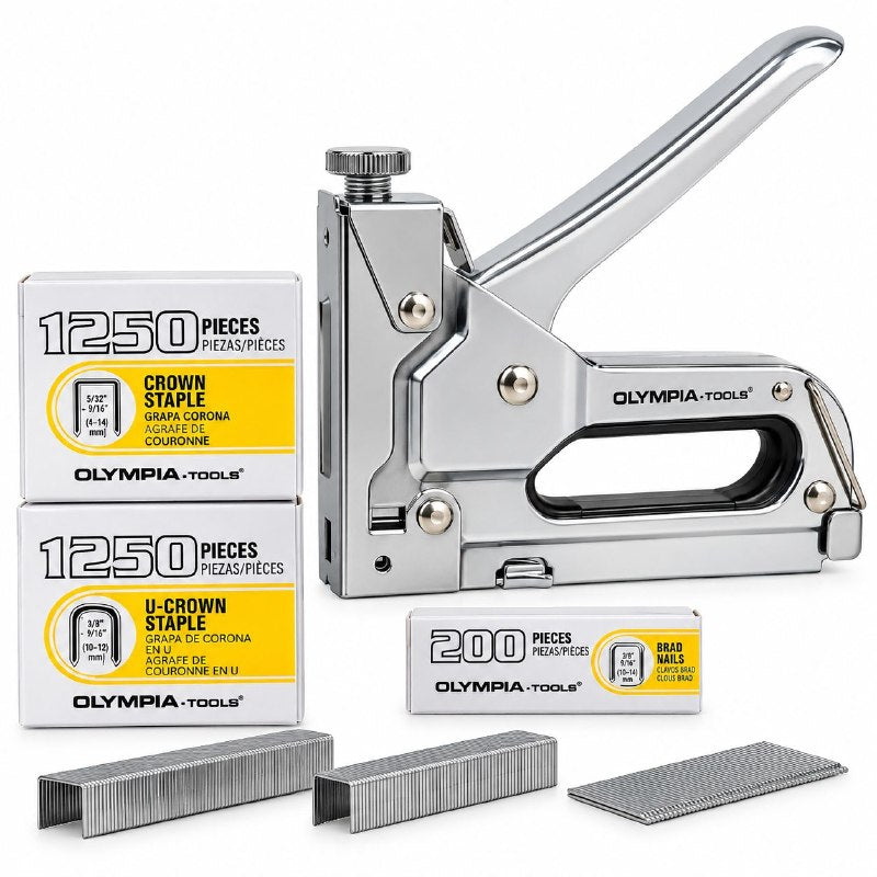 GRAPADORA INDUSTRIAL 3 EN 1 DE ALTA RESISTENCIA CON 2700 GRAPAS OLYMPIA TOOLS