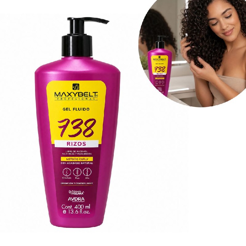 GELATINA PARA PEINAR DEFINIDORA Y MOLDEADORA DE RIZOS 738 MAXYBELT 400ML
