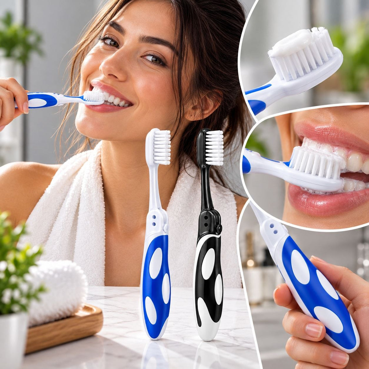 SET DE CEPILLOS DE DIENTES PLEGABLES PARA VIAJE ORAL FUSION 2PCS