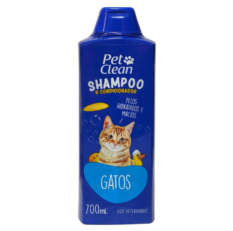 SHAMPOO Y ACONDICIONADOR PARA GATOS SUAVIZANTE PET CLEAN 700ML