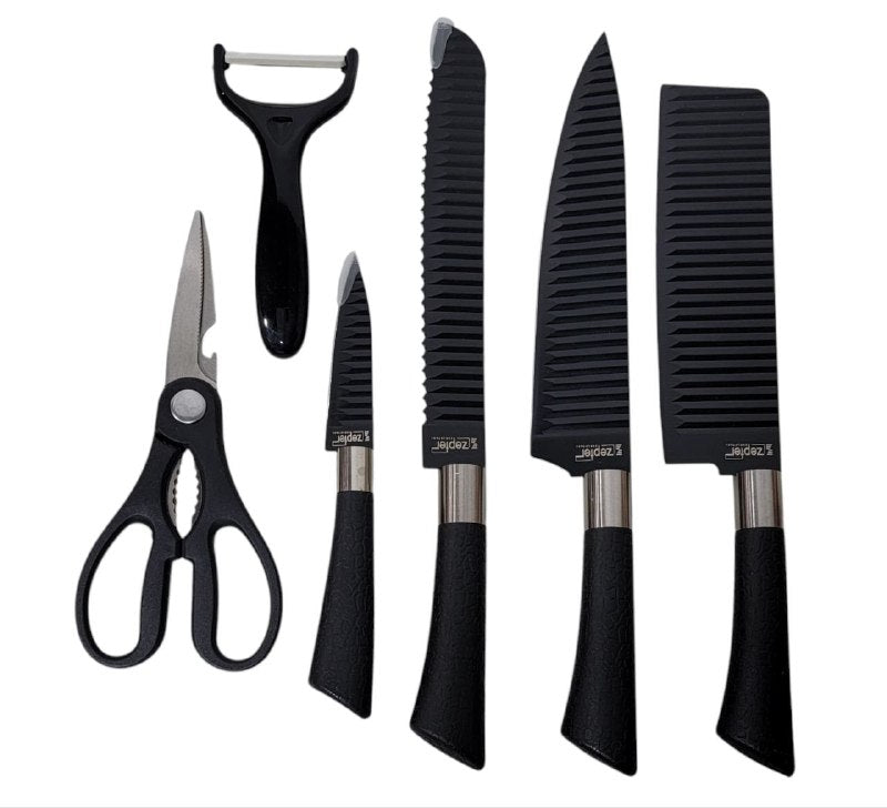 JUEGO DE CUCHILLOS DE COCINA EN SET REVESTIMIENTO ANTIADHERENTE DE ACERO INOXIDABLE ZEPTER EDELSTAHL 6UND