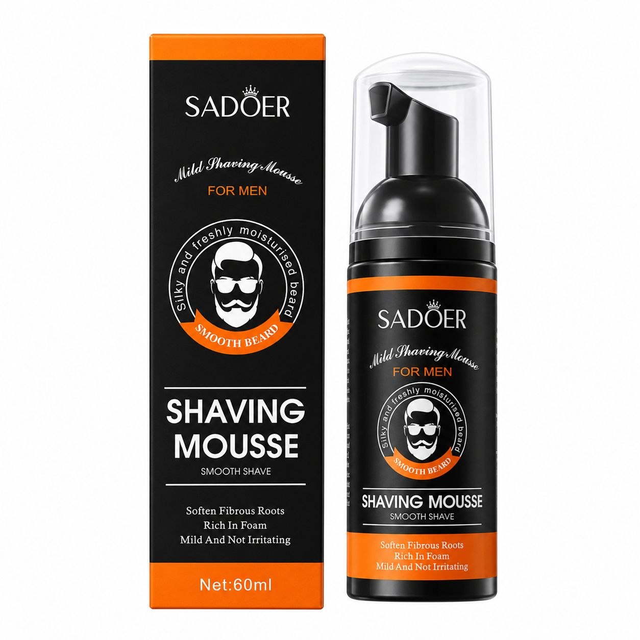 ESPUMA DE AFEITADO SUAVE Y DE ALTA DENSIDAD SADOER SHAVING FOAM SMOOTH 60 ML