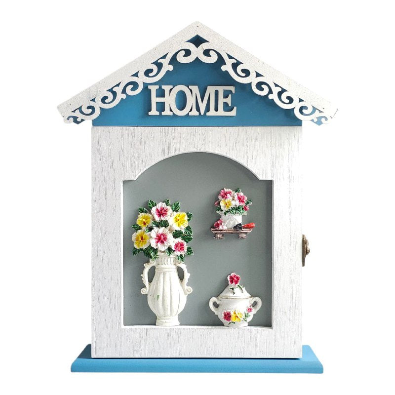 PORTA LLAVES, LLAVERO DECORATIVO PARA LLAVES ESTILO RUSTICO MADENA NATURAL 6 GANCHOS 20X28CM