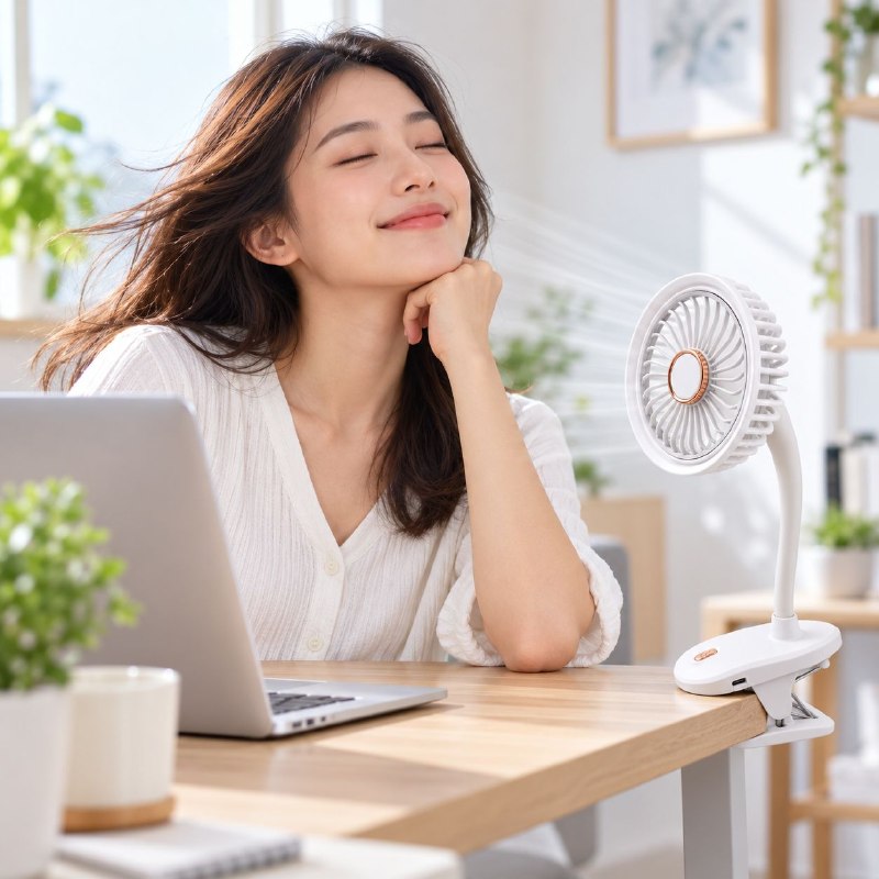 VENTILADOR PORTATIL RECARGABLE CON CLIP Y CUELLO FLEXIBLE BENELI HOME 24CM