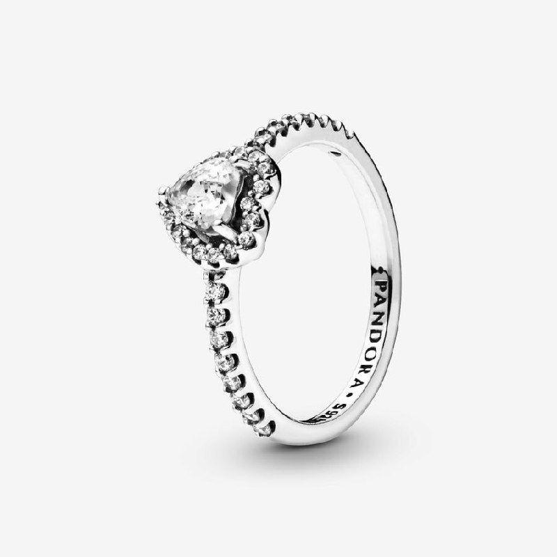 PANI1471 ANILLO PIEDRA EN FORMA DE CORAZON  BLANCO PANDORA, PLATA 925