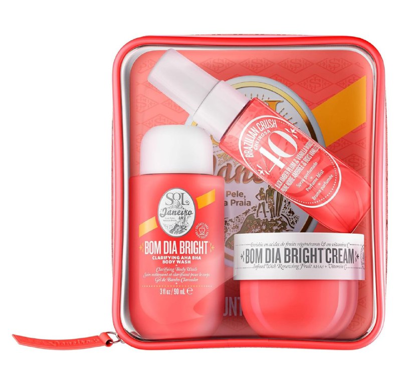 SET DE CUIDADO CORPORAL DE 3 PIEZAS, GEL DE DUCHA 90ML, CREMA CORPORAL 50ML, SPRAY PERFUMADO CORPORAL Y PARA EL CABELLO SOL DE JANEIRO BOM DIA BRIGHT CHEIROSA 40