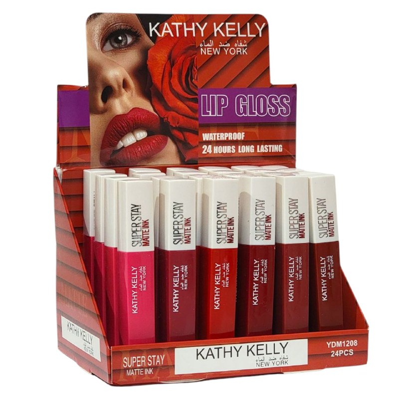LIPSTICK LIQUIDO MATE RESISTENTE AL AGUA 24H KATHY KELLY 6ML (DUPE DE MAYBELLINE)
