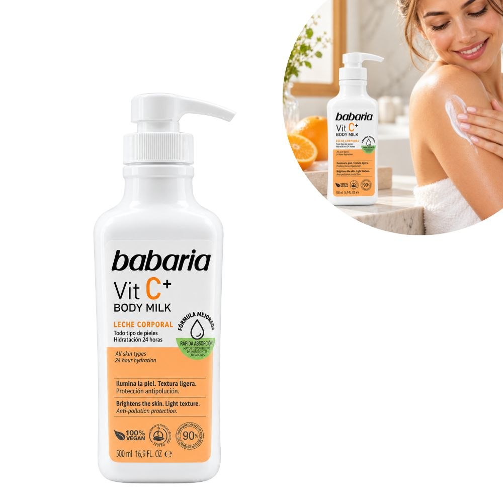 CREMA DE LECHE CORPORAL CON VITAMINA C BABARIA 500ML