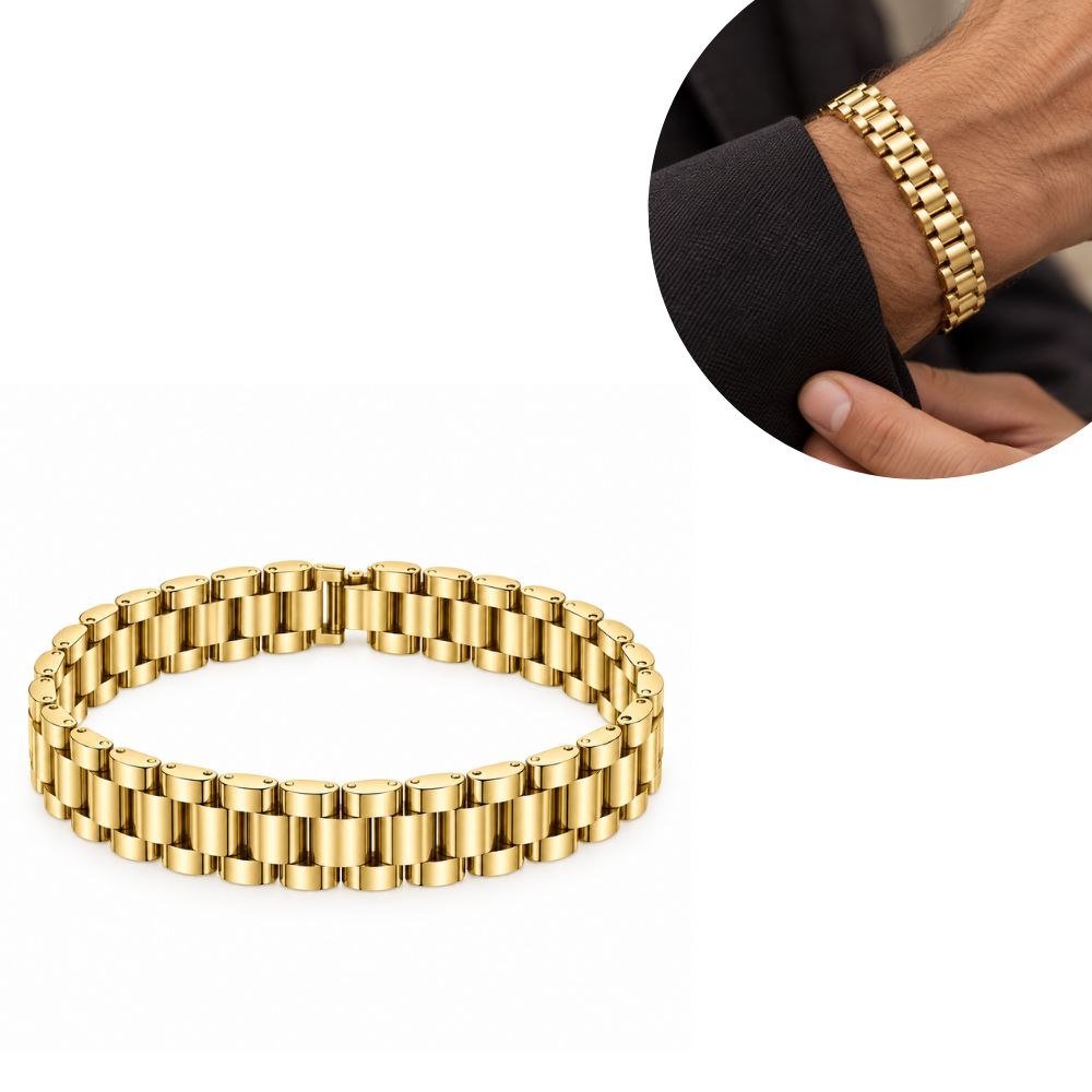 PULSERA DE ENCHAPE PARA CABALLERO 22CM