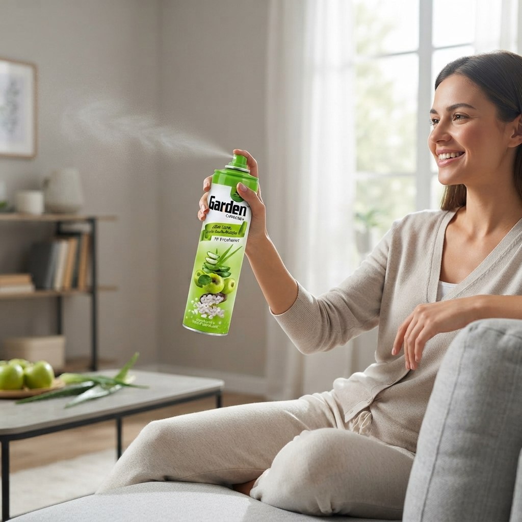 AMBIENTADOR EN AEROSOL CON AROMA A SÁBILA, MANZANA VERDE Y MASTIJA GARDEN COLLECTION 300ML