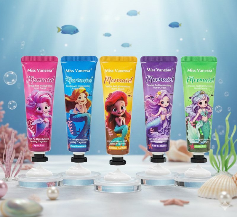 SET DE CREMA PARA MANOS HIDRATANTE Y PERFUMADA DE SIRENAS 5PCS MISS VANESSA 30GX5