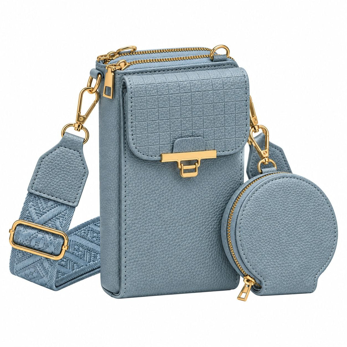 CARTERA CRUZADA CON MINI MONEDERO Y CORREA AJUSTABLE TABU 19X10CM
