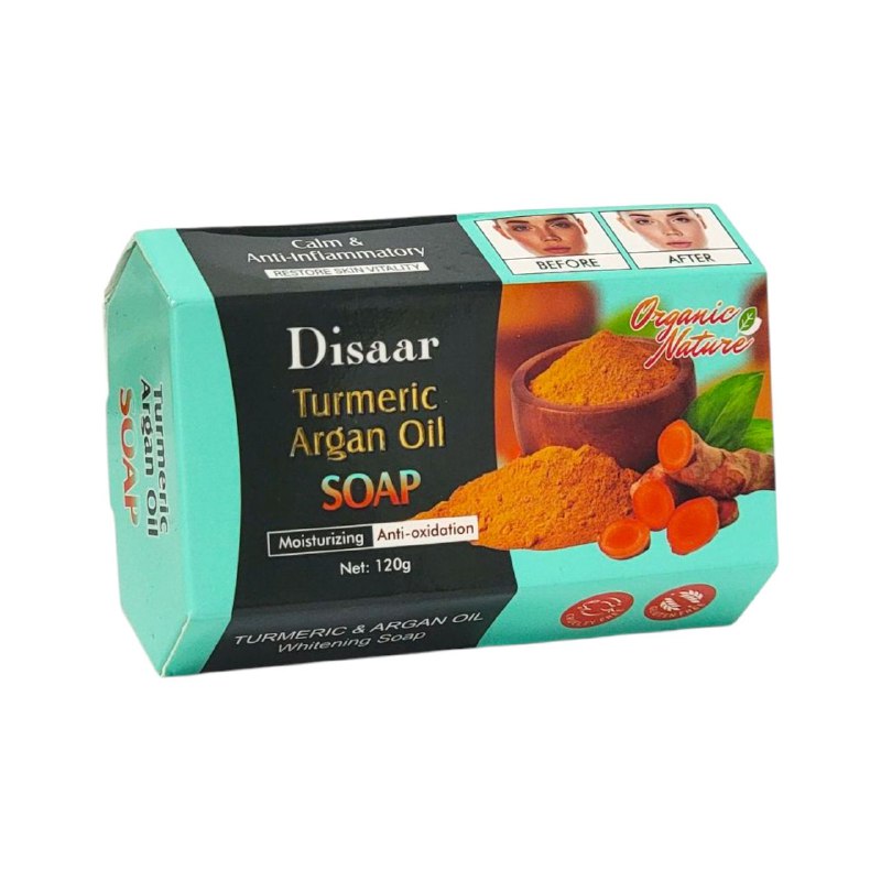 JABON FACIAL EN BARRA DE CURCUMA Y ACEITE DE ARGAN DISAAR  120G