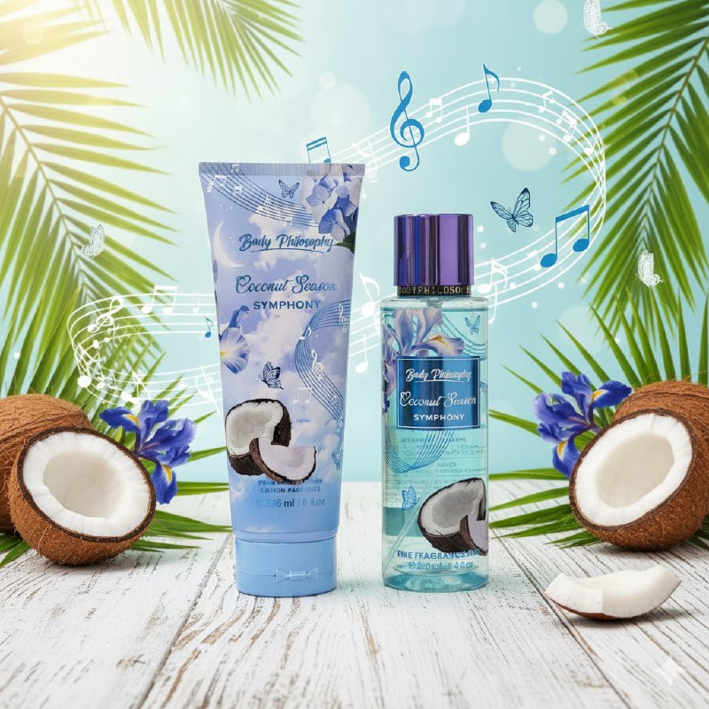 SET BODY PHILOSOPHY TEMPORADA DE COCOS SPLASH 250ML, CREMA CORPORAL 236ML (M)