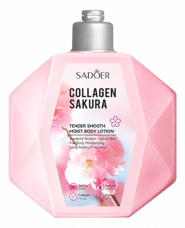 CREMA CORPORAL HIDRATANTE DE COLAGENO Y EXTRACTO DE SAKURA SADOER 300ML