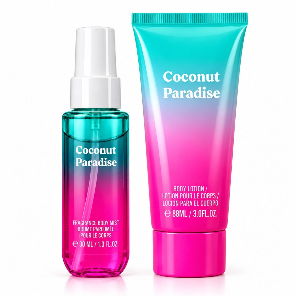 SET ECONÓMICO COCONUT PARADISE UNITED SCENTS 2PCS (CREMA 88ML + MIST 30ML)