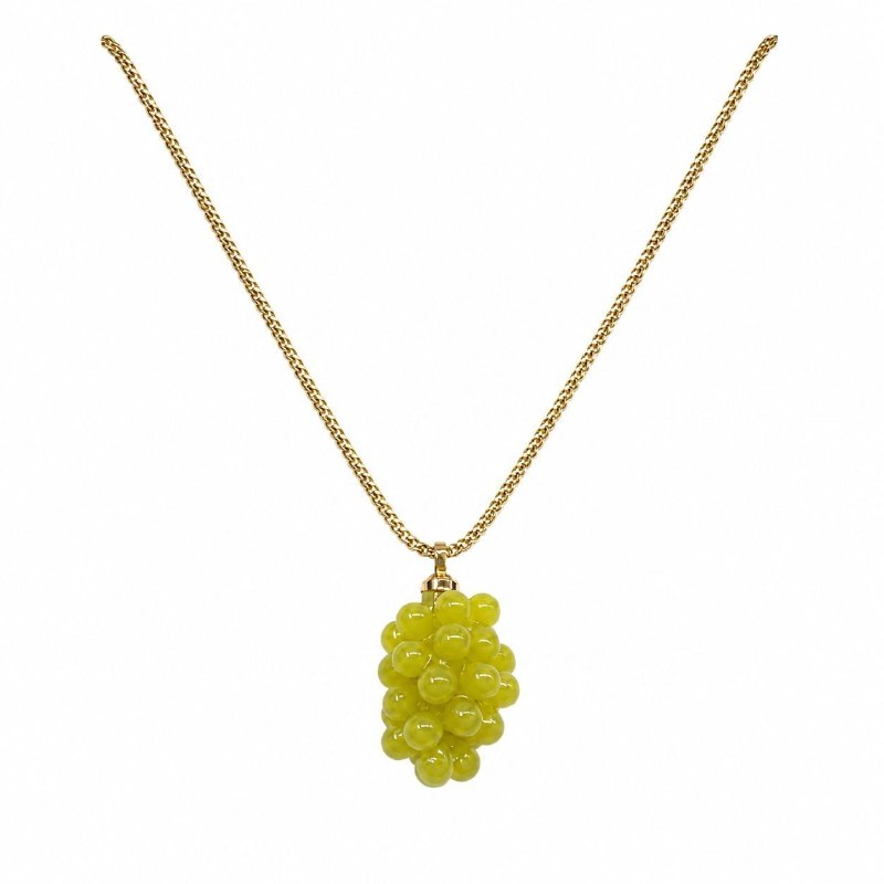 GARGANTILLA DE ENCHAPE PARA DAMA CON DISEÑO DE UVAS 2.2CM