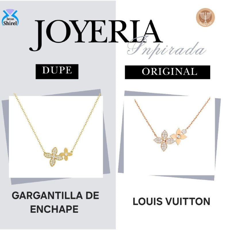 GARGANTILLA DE ENCHAPE PARA DAMA CON DISEÑO DE FLOR 2.2CM (DUPE DE LOUIS VUITTON)