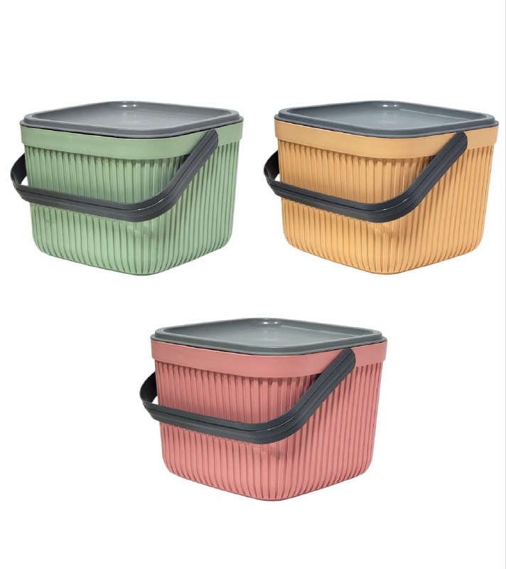 CANASTA ORGANIZADORA CON TAPA Y ASA COMODA Y PRACTICA, ACCESORIO PARA EL HOGAR, MANTIENE ORDEN DE FORMA COMPACTA MORDERNA HEREVIN 25X18CM
