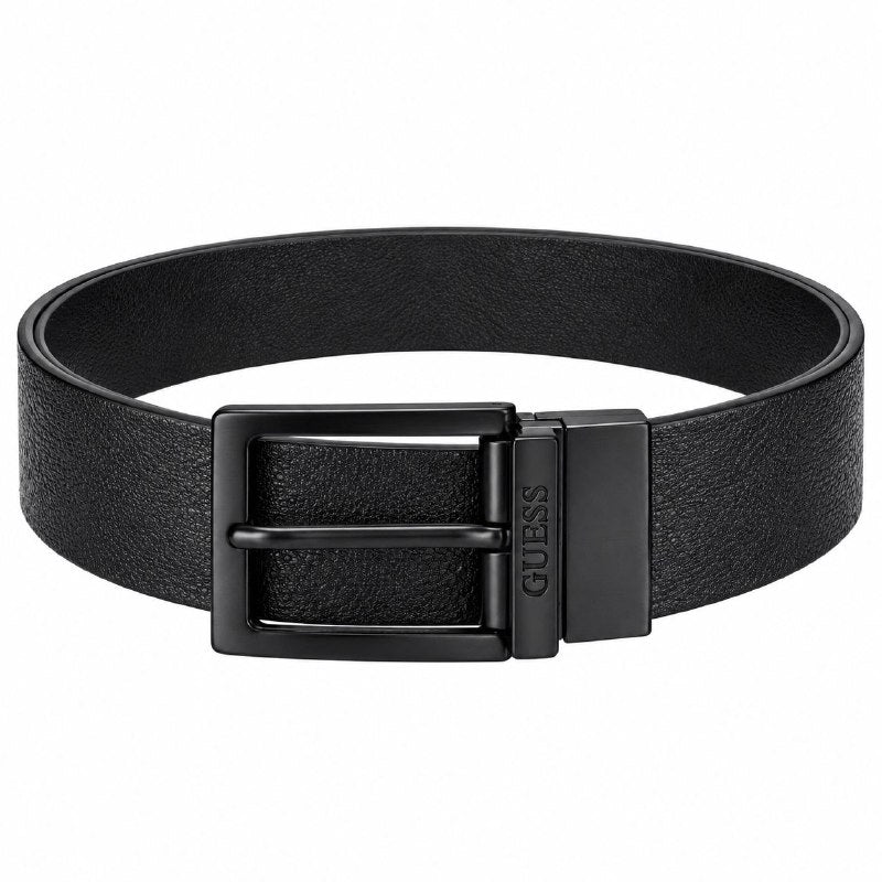 FAJA ORIGINAL GUESS REVERSIBLE PARA CABALLERO COLOR NEGRO Y CAFÉ  TALLA M 34-36