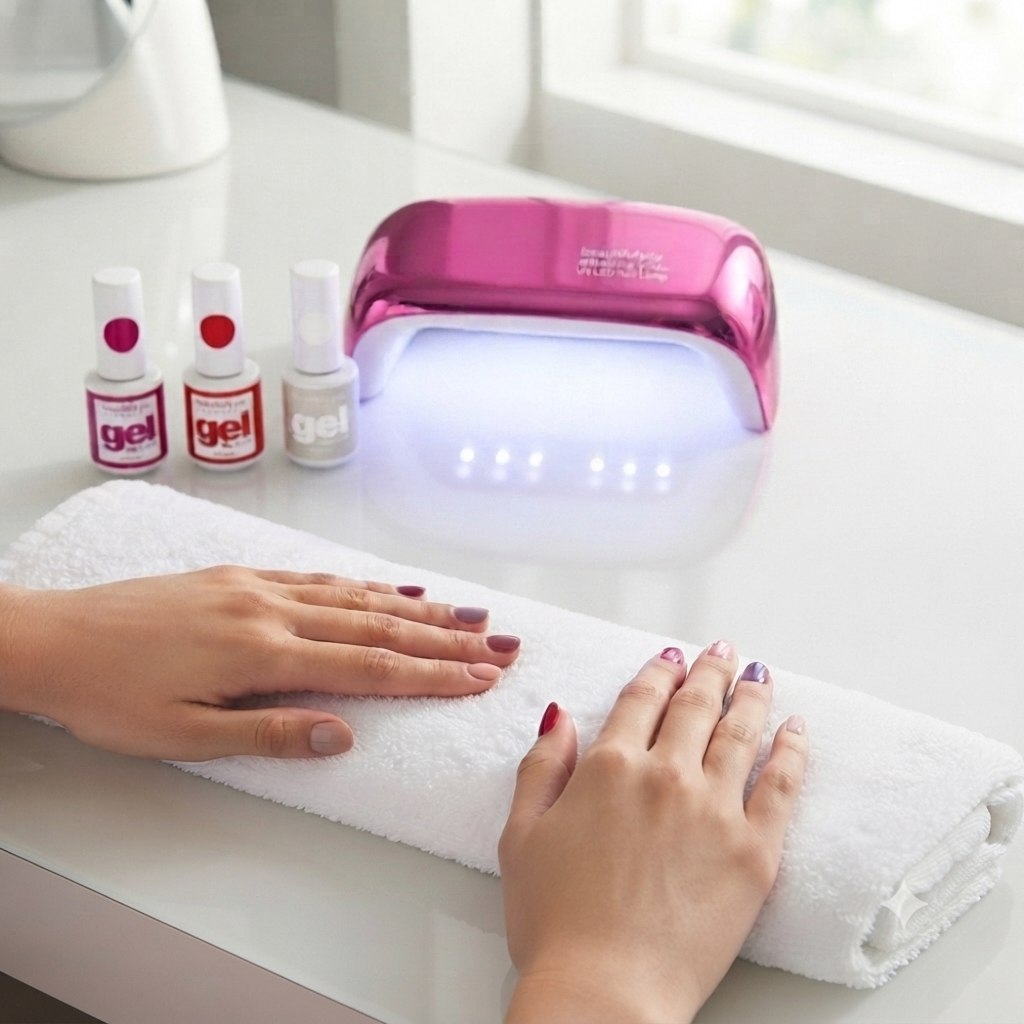 KIT DE UÑAS PERMANENTES CON LAMPARA CON TECNOLOGIA UV LED USB ROSA BEAUTIFULLY AMAZING