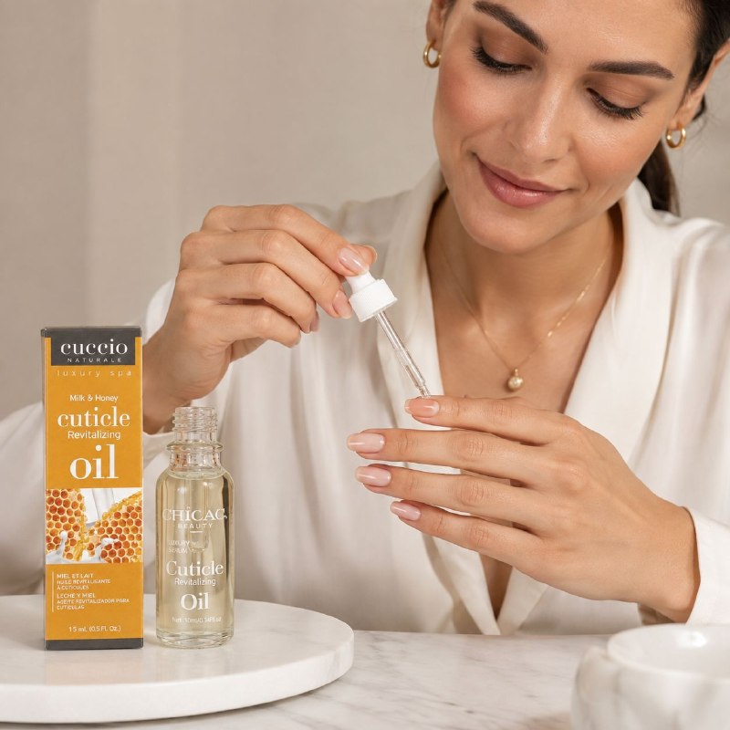 ACEITE PARA CUTICULAS REVITALIZADOR CON AROMA A MIEL Y LECHE CUCCIO 15ML