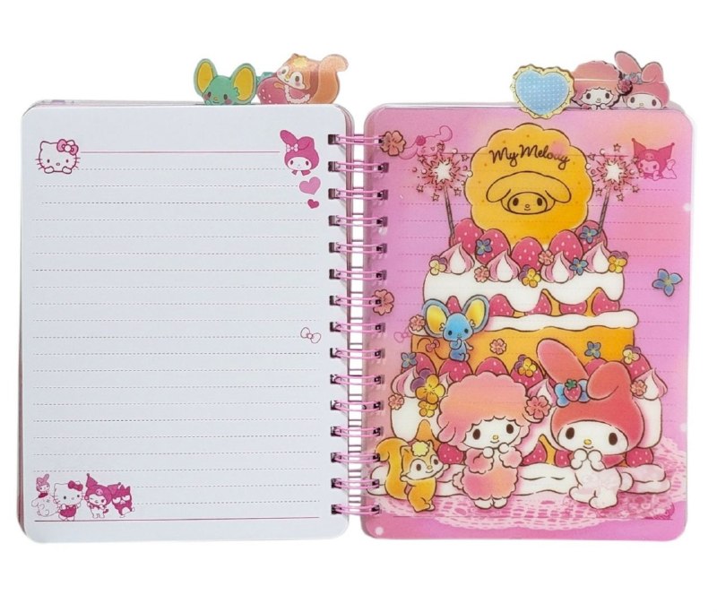 CUADERNO LIBRETA DE HELLO KITTY CON PESTAÑAS DECORATIVAS 16X22CM