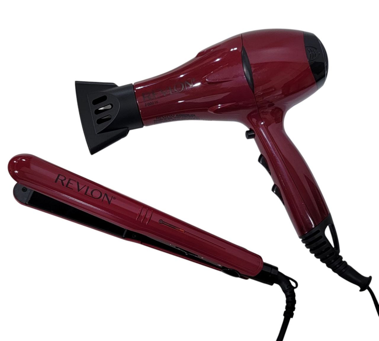 SECADORA Y PLANCHA DE CABELLO EN SET ESTILIZADOR CONTROL DE FRIZZ, RESULTADOS SUAVES, RECUBRIMIENTO DE CERAMICA, REDUCE EL DAÑO POR CALOR, 2000W, POTENCIA DE SECADO RAPIDO REVLON