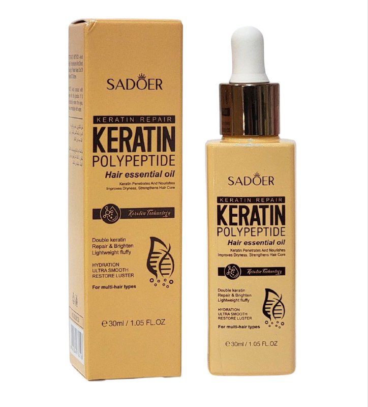 ACEITE PARA EL CABELLO CON POLIPEPTIDOS DE QUERATINA SADOER 30ML