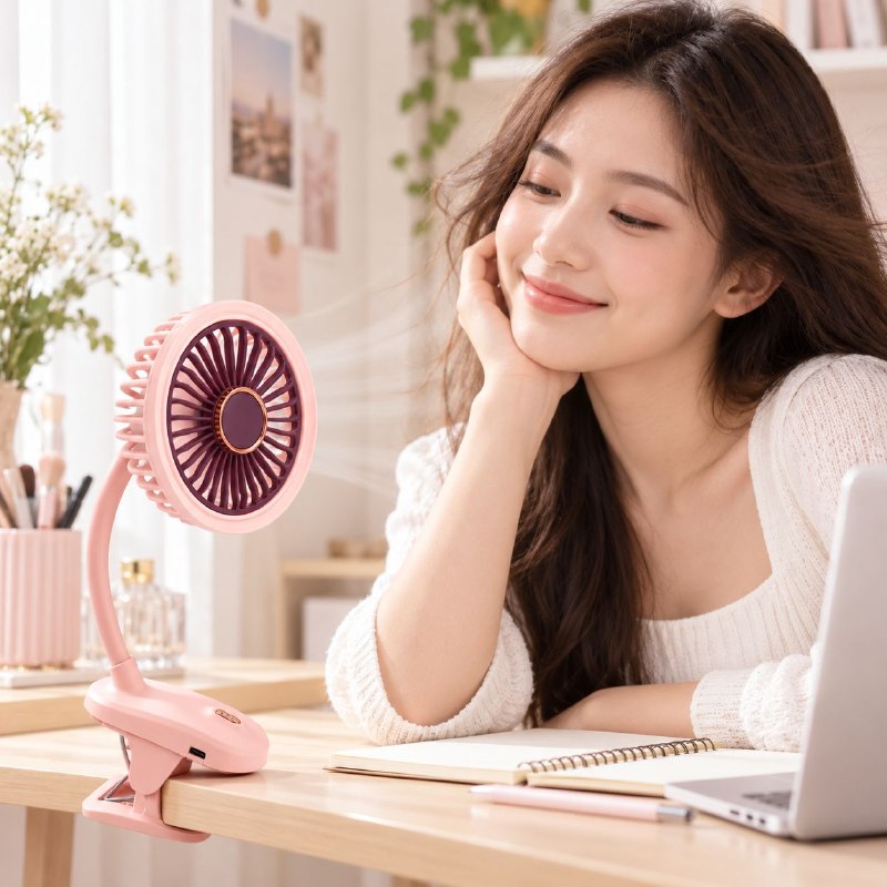 VENTILADOR PORTATIL RECARGABLE CON CLIP Y CUELLO FLEXIBLE BENELI HOME 24CM