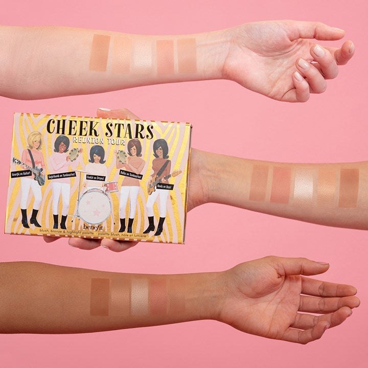 PALETA DE MAQUILLAJE PARA ROSTRO RUBOR BRONCEADOR E ILUMINADOR CHEEK STARS BENEFIT 40G