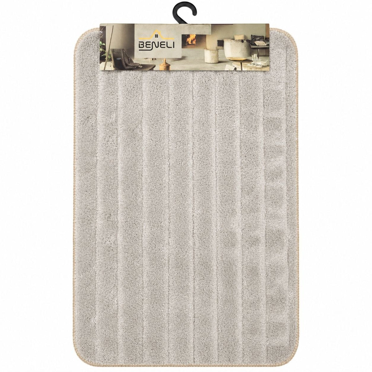 ALFOMBRA ACOLCHADA CON DISEÑO DE LÍNEAS BENELI HOME 59X40CM