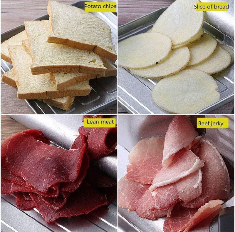 MAQUINA CORTADORA DE ALIMENTOS ELECTRICA SK-446, BAJO NIVEL DE RUIDO, 190MM DIAMETRO, HOJA DE ACERO INOXIDABLE, PROTECCION PARA LOS DEDOS, AJUSTE FINO A GRUESO SOKANY