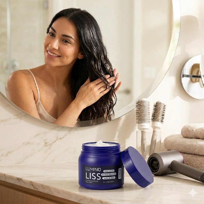 CREMA PARA EL CABELLO DE ALISADO PROGRESIVO REDUCTOR DE FRIZZ CON PROTEINAS LUMINO LISS 250G