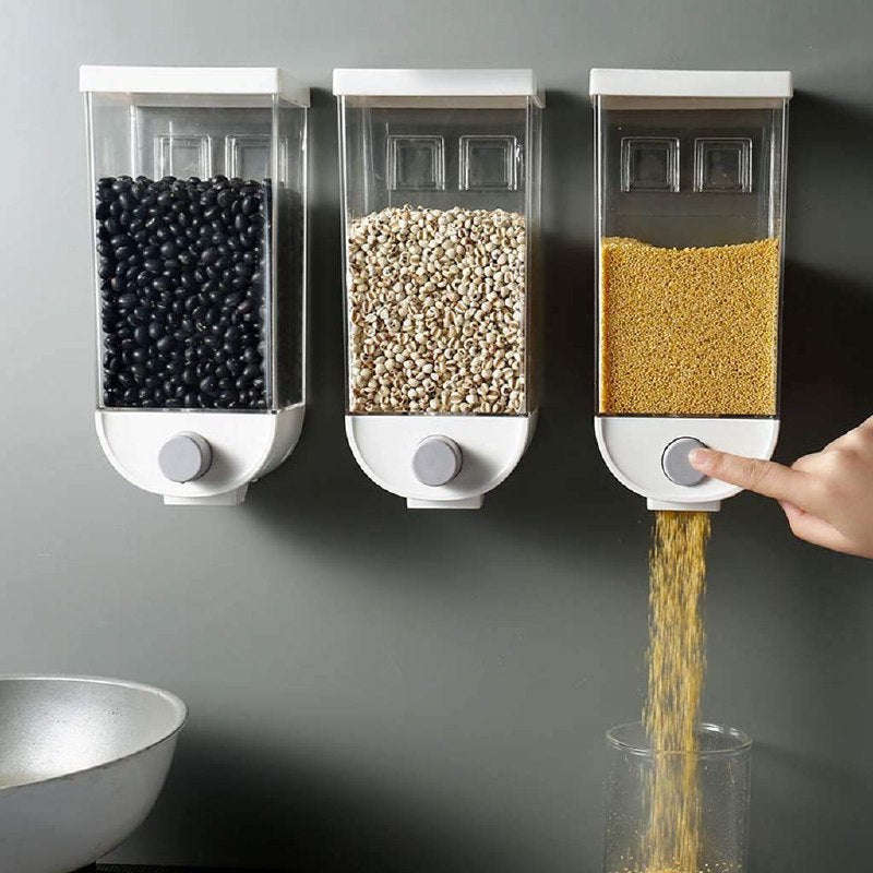 RECIPIENTE DISPENSADOR ALMACENADOR DE ALIMENTOS SECOS CON CAPACIDAD DE 1KG