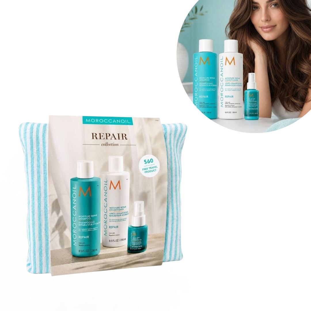 SET DE REPARACIÓN CAPILAR MOROCCANOIL REPAIR COLLECTION 3 PIEZAS 1 UND