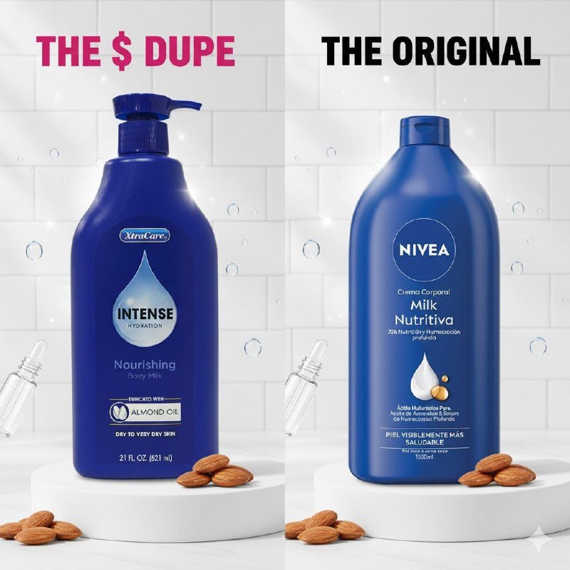 CREMA CORPORAL HIDRATANTE DE LECHE Y ALMENDRAS XTRACARE 621ML DUPE DE NIVEA