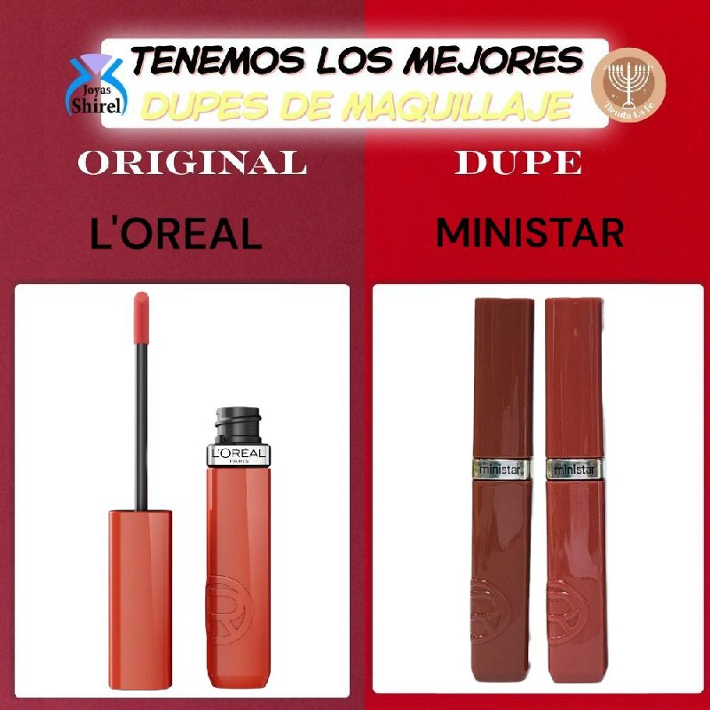 BRILLO LABIAL LIQUIDO 8 TONOS MINISTAR 8ML (DUPE DE LOREAL)