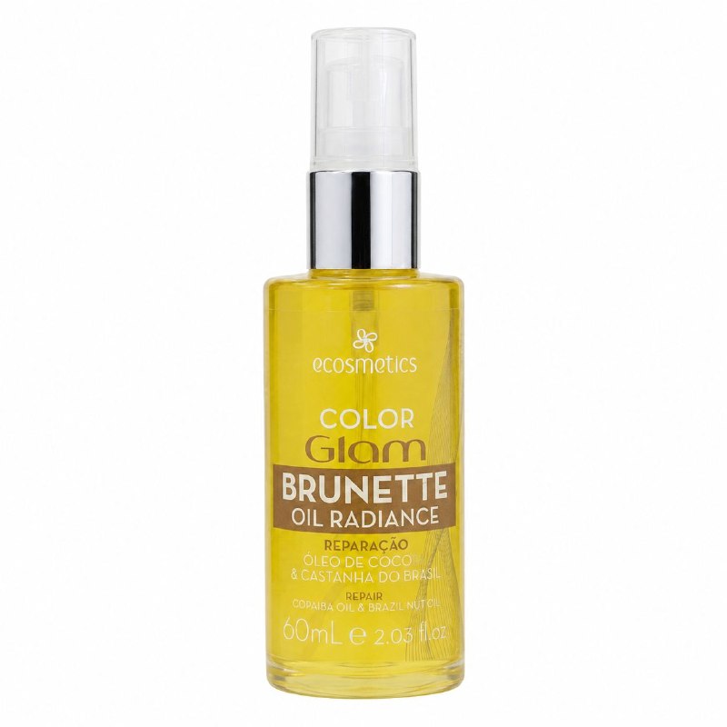 ACEITE PARA CABELLOS CASTAÑOS REPARADOR E ILUMINADOR CON ACEITE DE COCO Y NUEZ DE BRASIL ECOSMETICS 60ML