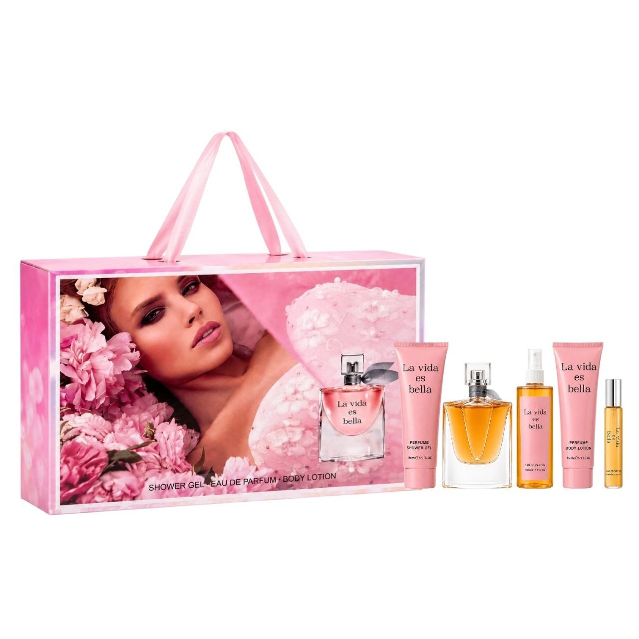 SET DE 5PCS PERFUME ECONÓMICO LA VIDA ES BELLA PARA DAMA 5PCS (M)