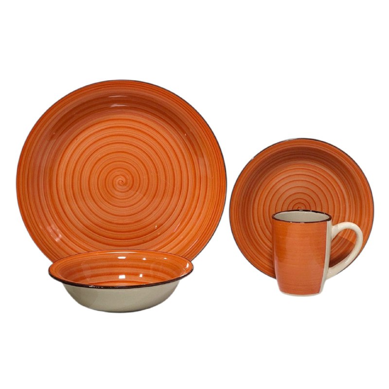PLATOS JUEGO DE VAJILLA DE GRES ELEGANTES FIABLES BENELI HOME DE 16 PIEZAS