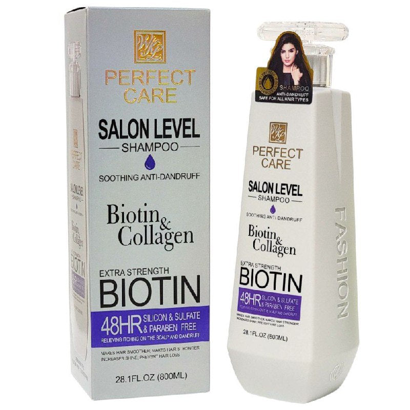 SHAMPOO FORTALECEDOR Y REVITALIZANTE CON BIOTINA Y COLAGENO PERFECT CARE 800ML