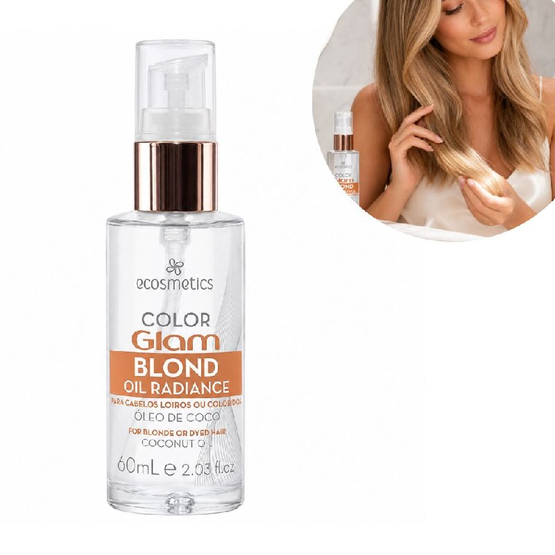 ACEITE PARA CABELLOS RUBIOS QUE ILUMINA Y REPARA LAS PUNTAS CON ACEITE DE COCO ECOSMETICS 60ML