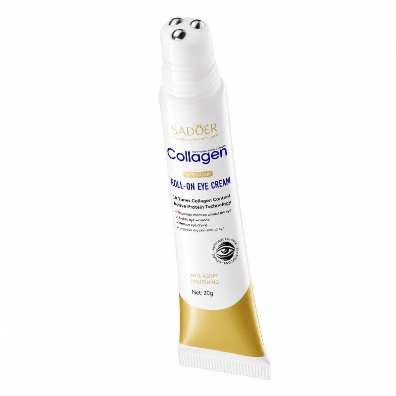 CREMA REJUVENECEDORA PARA CONTORNO DE OJOS CON APLICADOR MECÁNICO DE TRIPLE ESFERA SADOER COLLAGEN EYE CREAM ROLL-ON 20 G