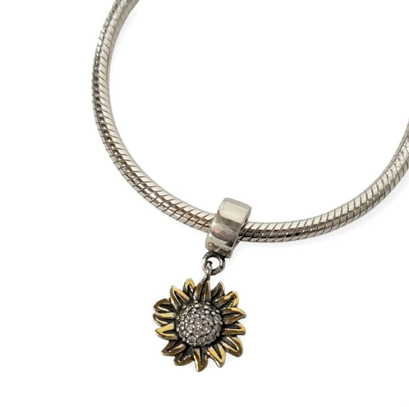 PCHARM4125 FORMA GIRASOL PANDORA PLATA 9.25